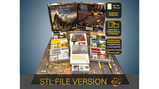 Game of Thrones Board Game Organizer - Insert - Premium Storage Solution - Sleeved Version - STL file for 3D Printing
