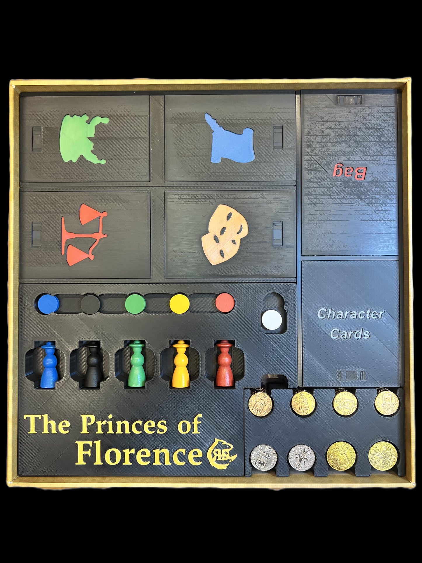 The Princes of Florence Limited Edition Board Game Organizer - Insert - Premium Storage Solution- SLEEVED Version-STL file for 3D printing