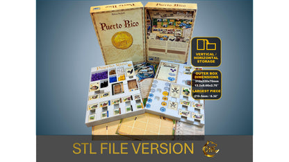 Puerto Rico Board Game Organizer - Insert - Premium Storage Solution - STL file for 3D printing