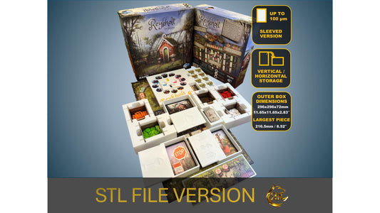 Reykholt Board Game Organizer - Insert - Premium Storage Solution - SLEEVED Version - STL file for 3D Printing