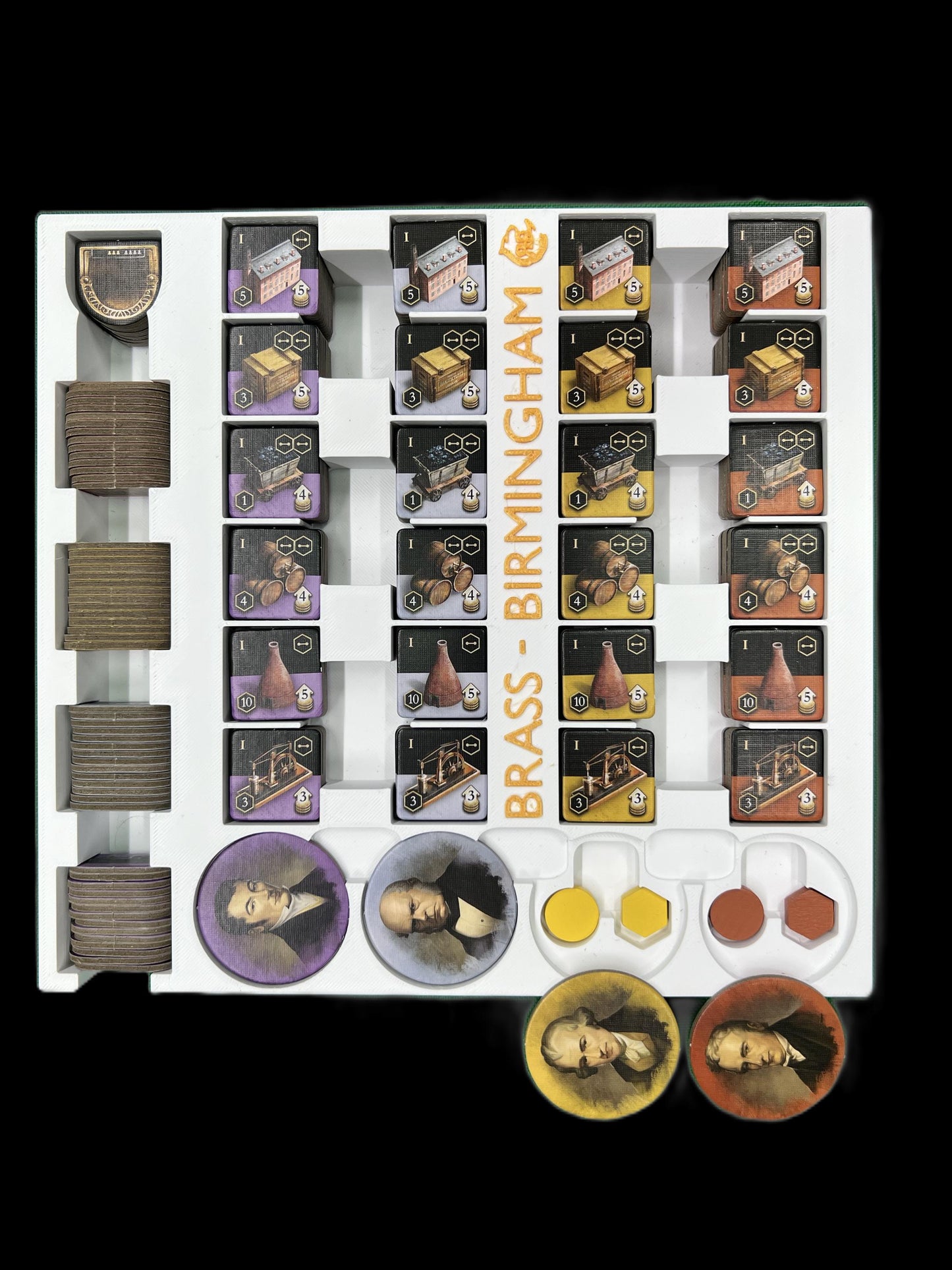 BRASS Birmingham Board Game Organizer - Insert - Premium Storage Solution - Sleeved Version - STL file for 3D Printing