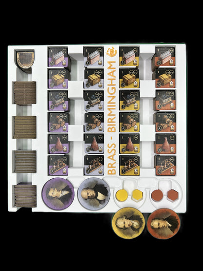 BRASS Birmingham Board Game Organizer - Insert - Premium Storage Solution - Sleeved Version - STL file for 3D Printing