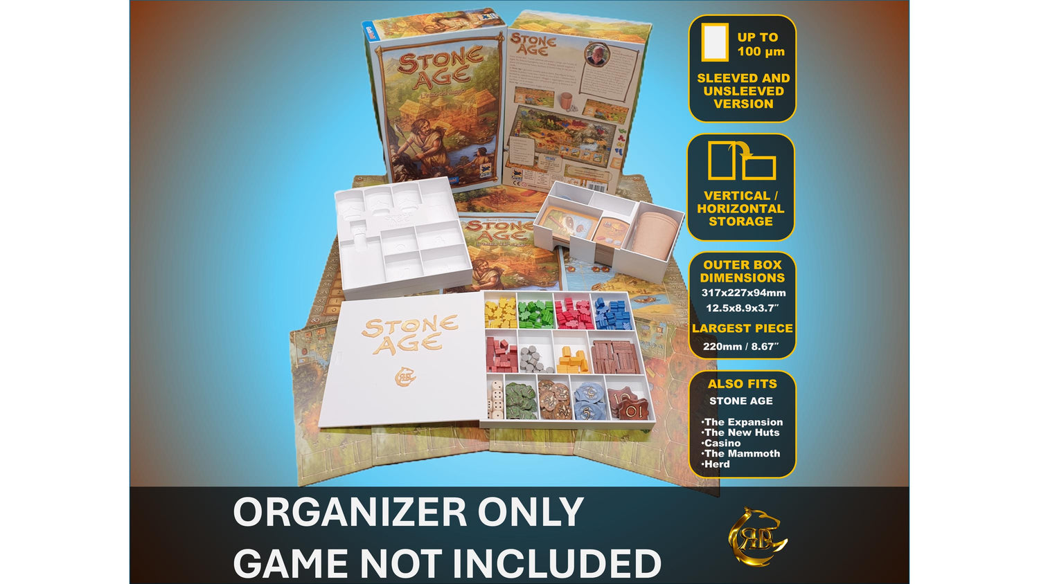 Stone Age + The Expansion Board Game Organizer - Insert - Premium Storage Solution
