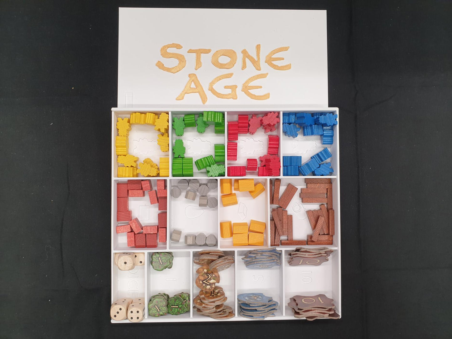 Stone Age + The Expansion Board Game Organizer - Insert - Premium Storage Solution - STL file for 3D Printing
