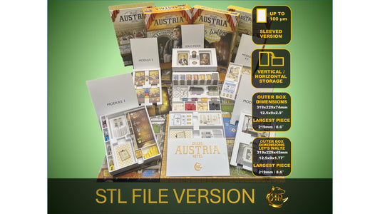 Grand Austria Hotel + Let's Waltz! Expansions with solo mode Organizer- Insert - Premium Solution Sleeved Version - STL file for 3D Printing