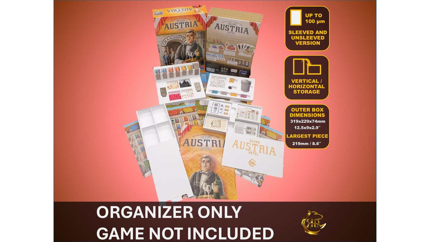 Organizer for Grand Austria Hotel, Storage insert for board games, Tabletop Gaming Insert Accessories, Gift for gamers
