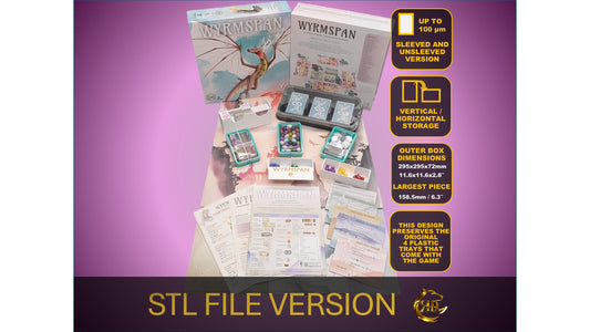 Wyrmspan Board Game Organizer - Insert - Premium Storage Solution - Light Version preserving original trays - STL file for 3D Printing