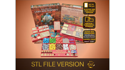 Age of Innovation Terra Mystica Board Game Organizer, Age of Innovation Insert, STL file for 3d printing