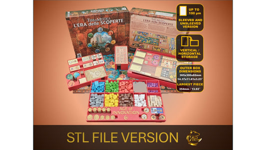Age of Innovation Terra Mystica Board Game Organizer, Age of Innovation Insert, STL file for 3d printing