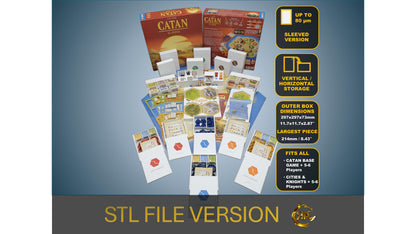 CATAN + Cities and Knights + Expansions Board Game Organizer - Insert - Premium Storage Solution - SLEEVED Version - STL file
