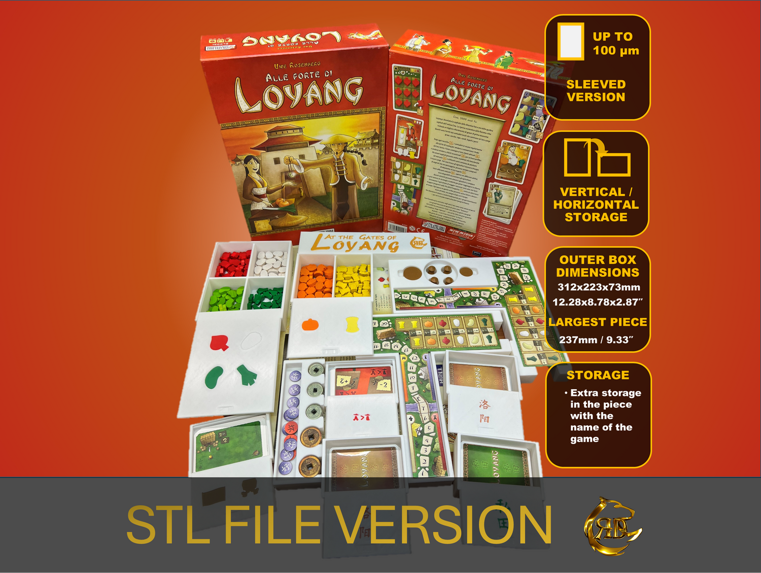 At the Gates of Loyang Board Game Organizer - STL FILE to 3d print